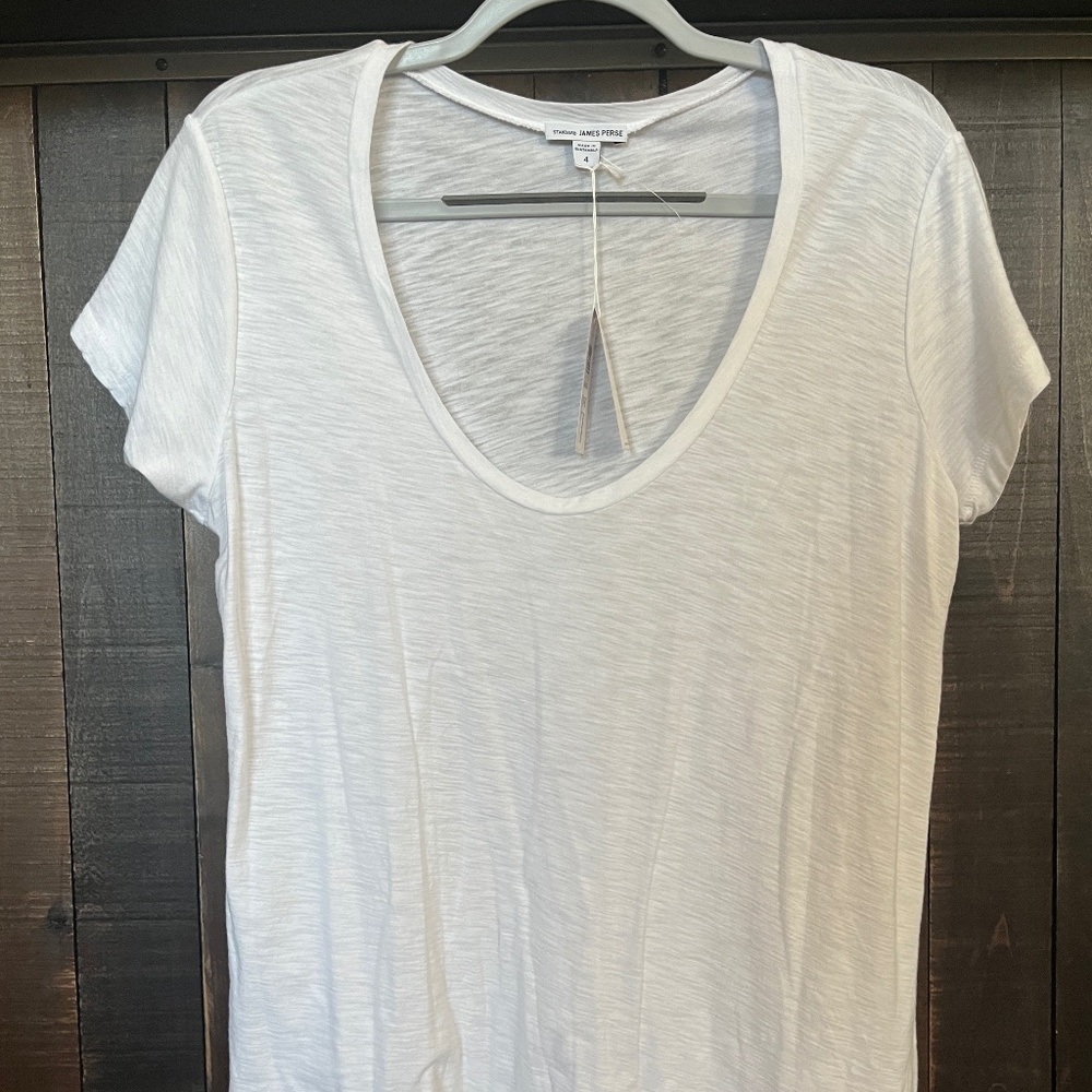 James Perse U-Neck T-Shirt NWT White